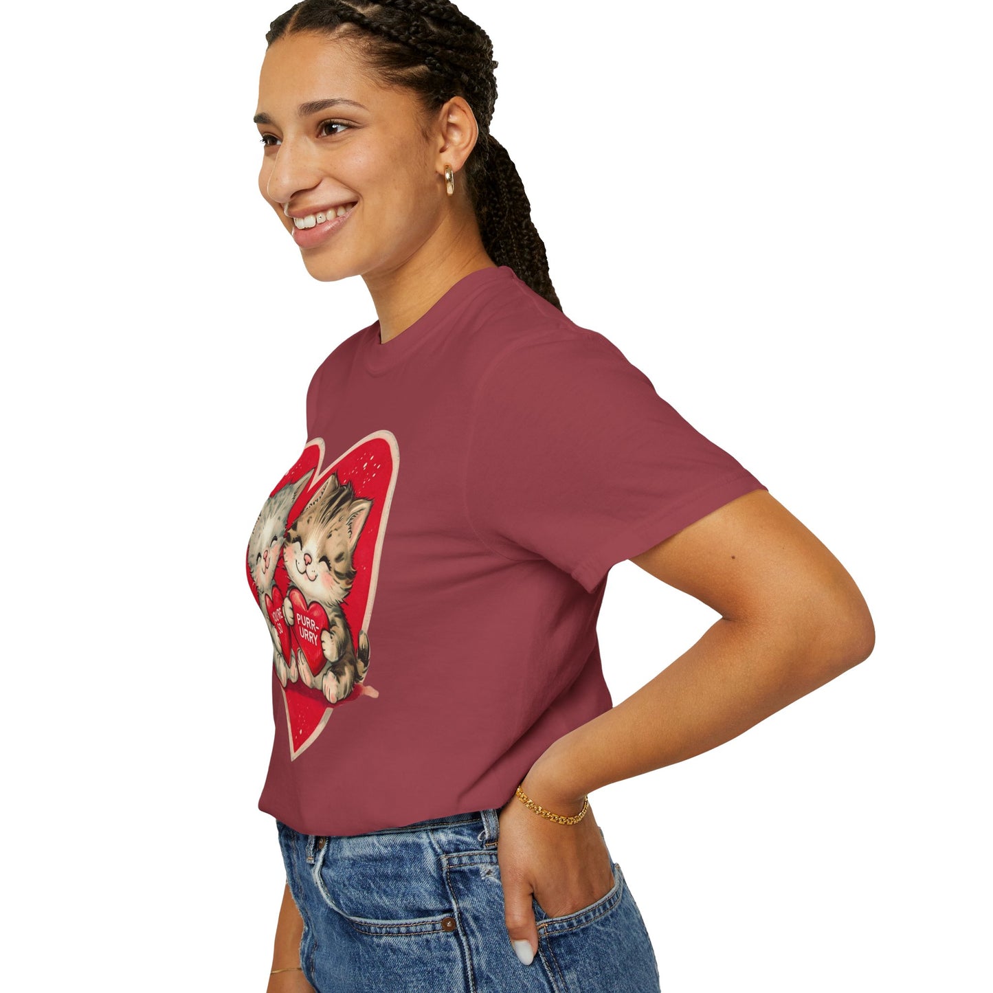 Kitten Valentine - Unisex Garment-Dyed T-shirt