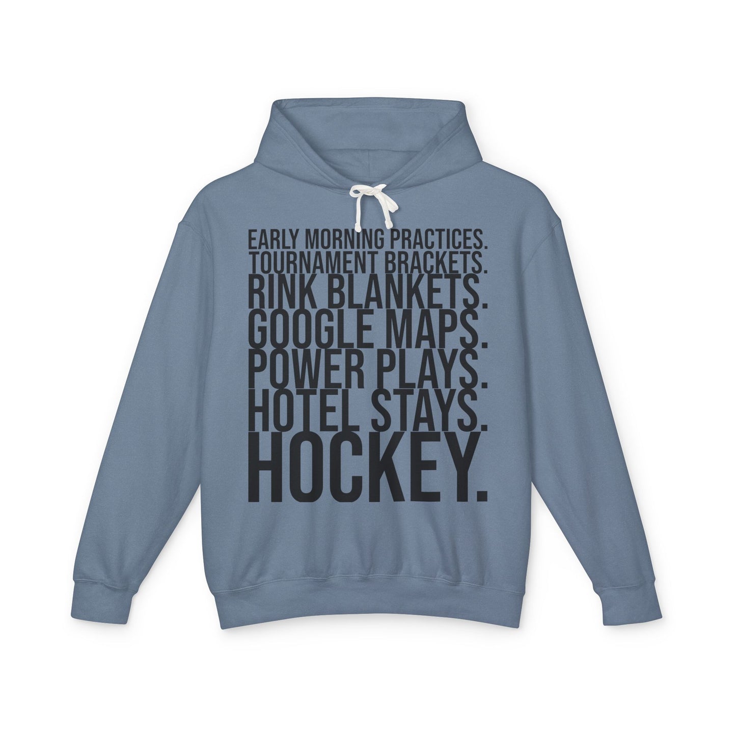 Hockey Lifestyle Hoodie Sweatshirt with Black Text