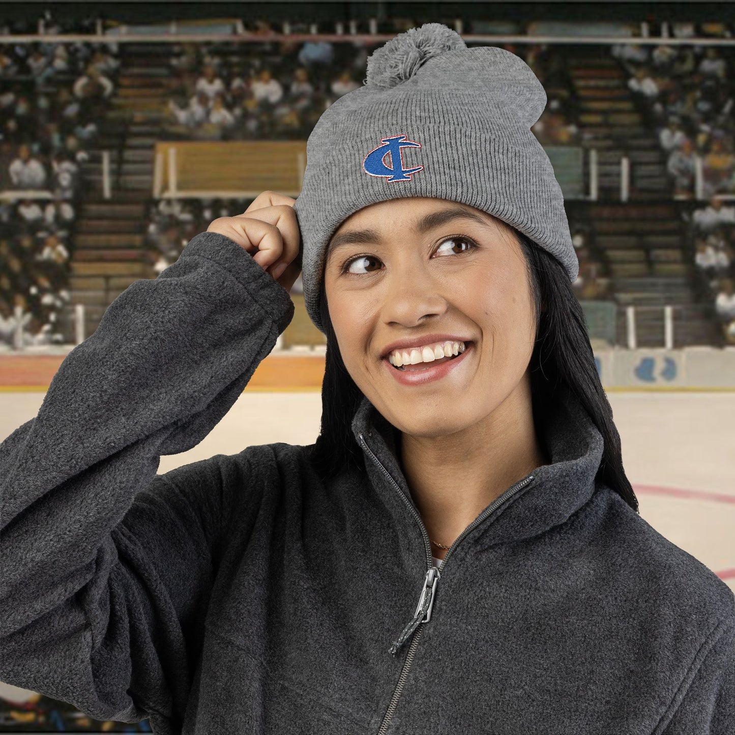 C-I Bluejackets - Embroidered Beanie w/Pom-Pom