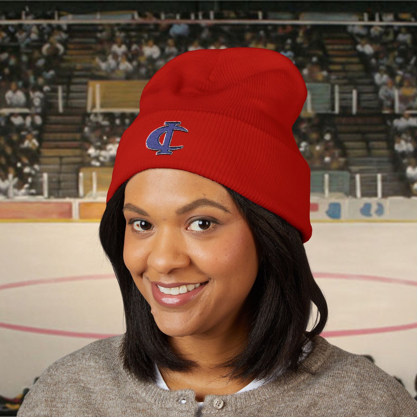 C-I Embroidered Classic Cuffed Beanie