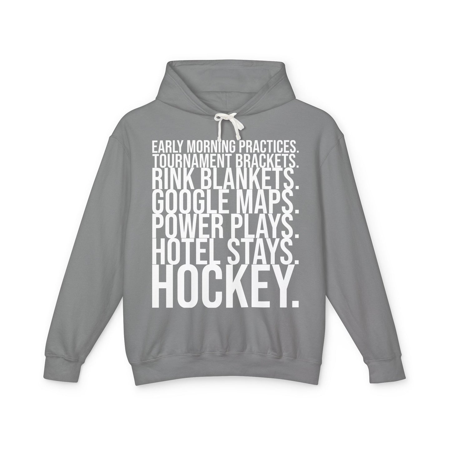 Hockey Lifestyle Hoodie Sweatshirt with White Text