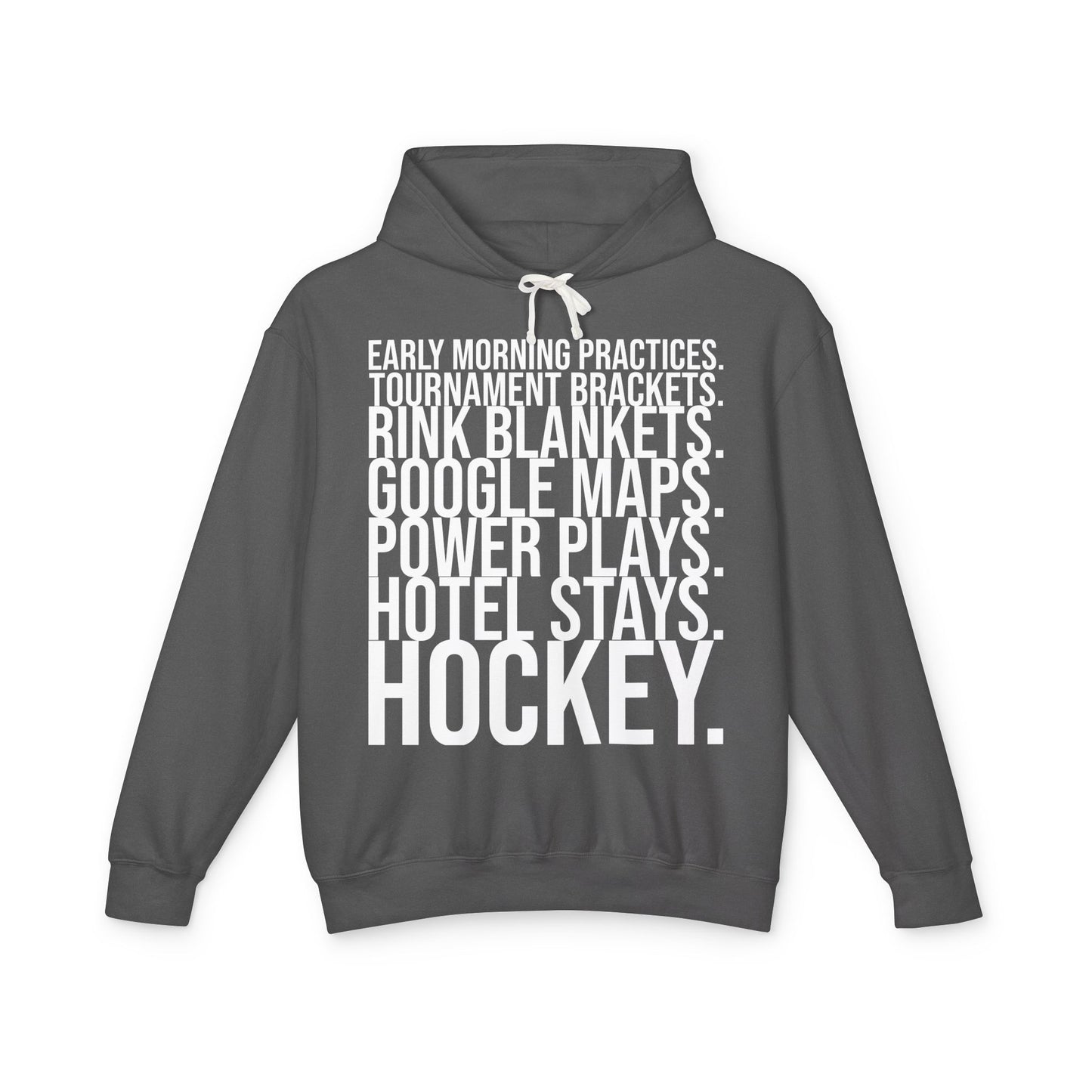 Hockey Lifestyle Hoodie Sweatshirt with White Text