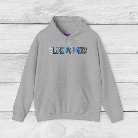 CI - Bluejackets (Patchwork Font Unisex Heavy Blend™ Hooded Sweatshirt)