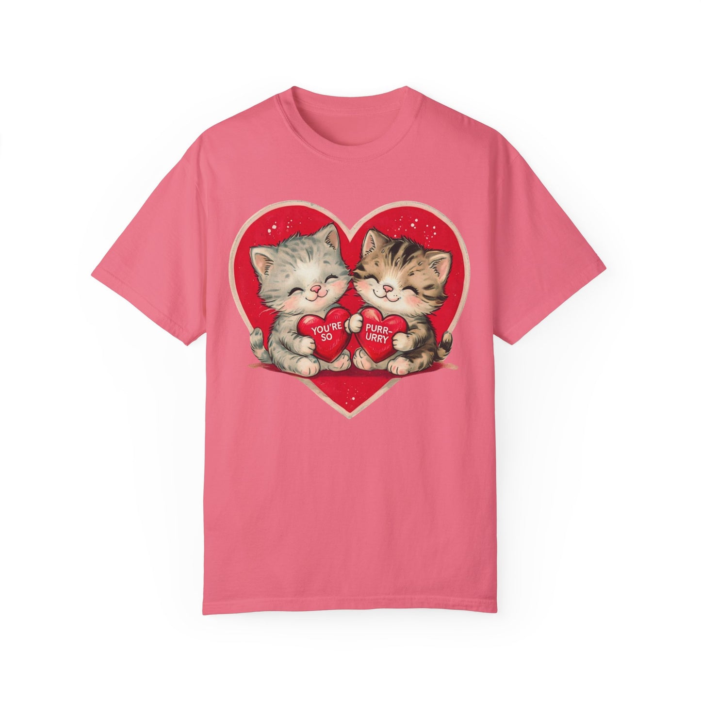 Kitten Valentine - Unisex Garment-Dyed T-shirt