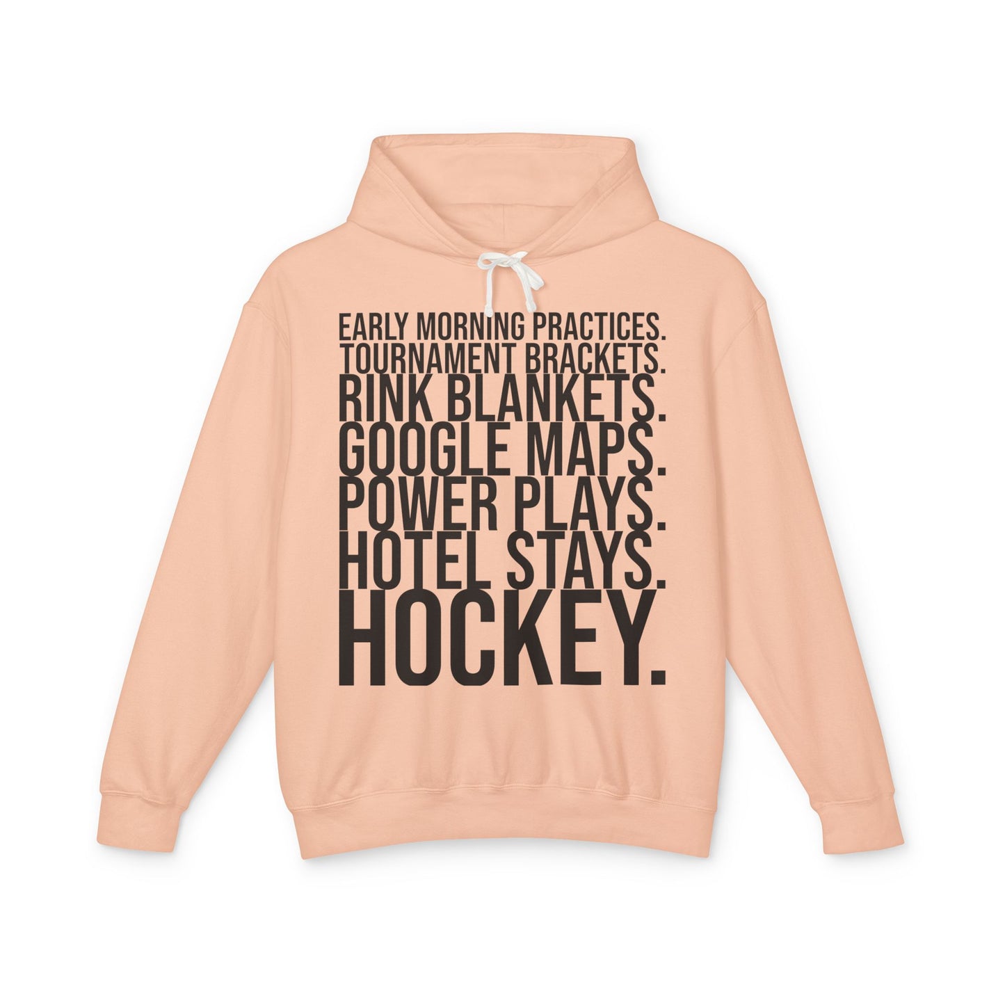 Hockey Lifestyle Hoodie Sweatshirt with Black Text