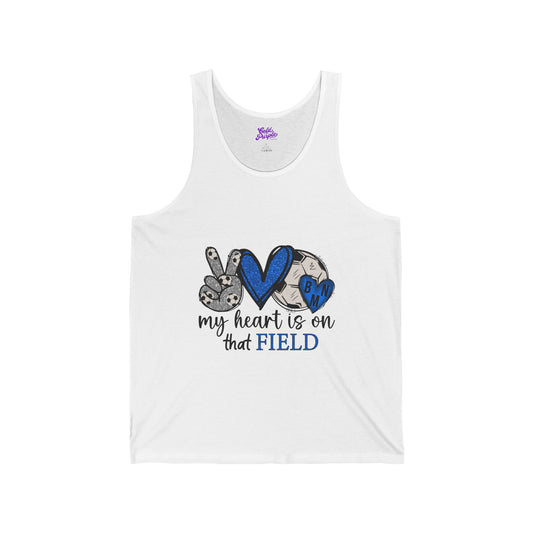 Inspirational Unisex Jersey Tank - "My Heart is on that Field"