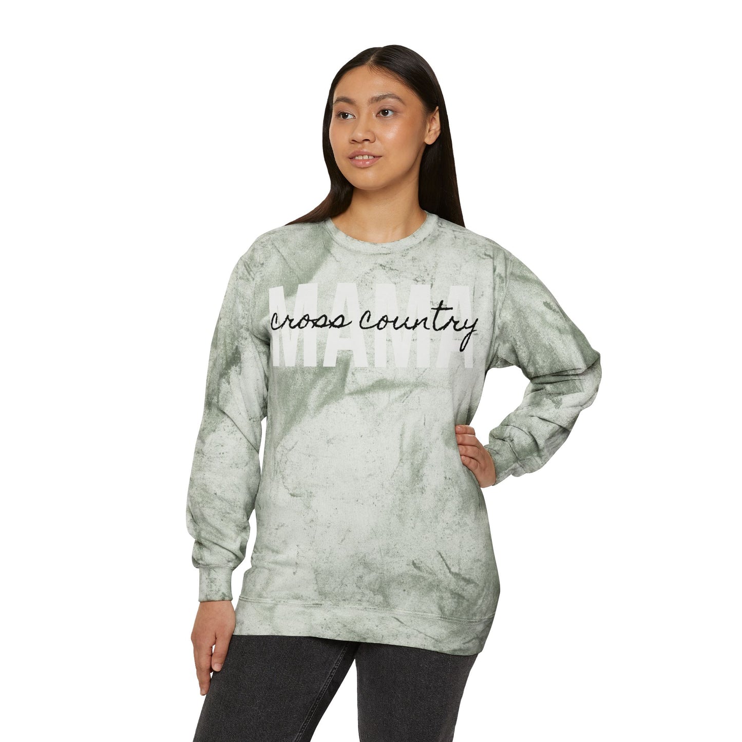 Cross Country Running Mama Tie Dye Sweatshirt