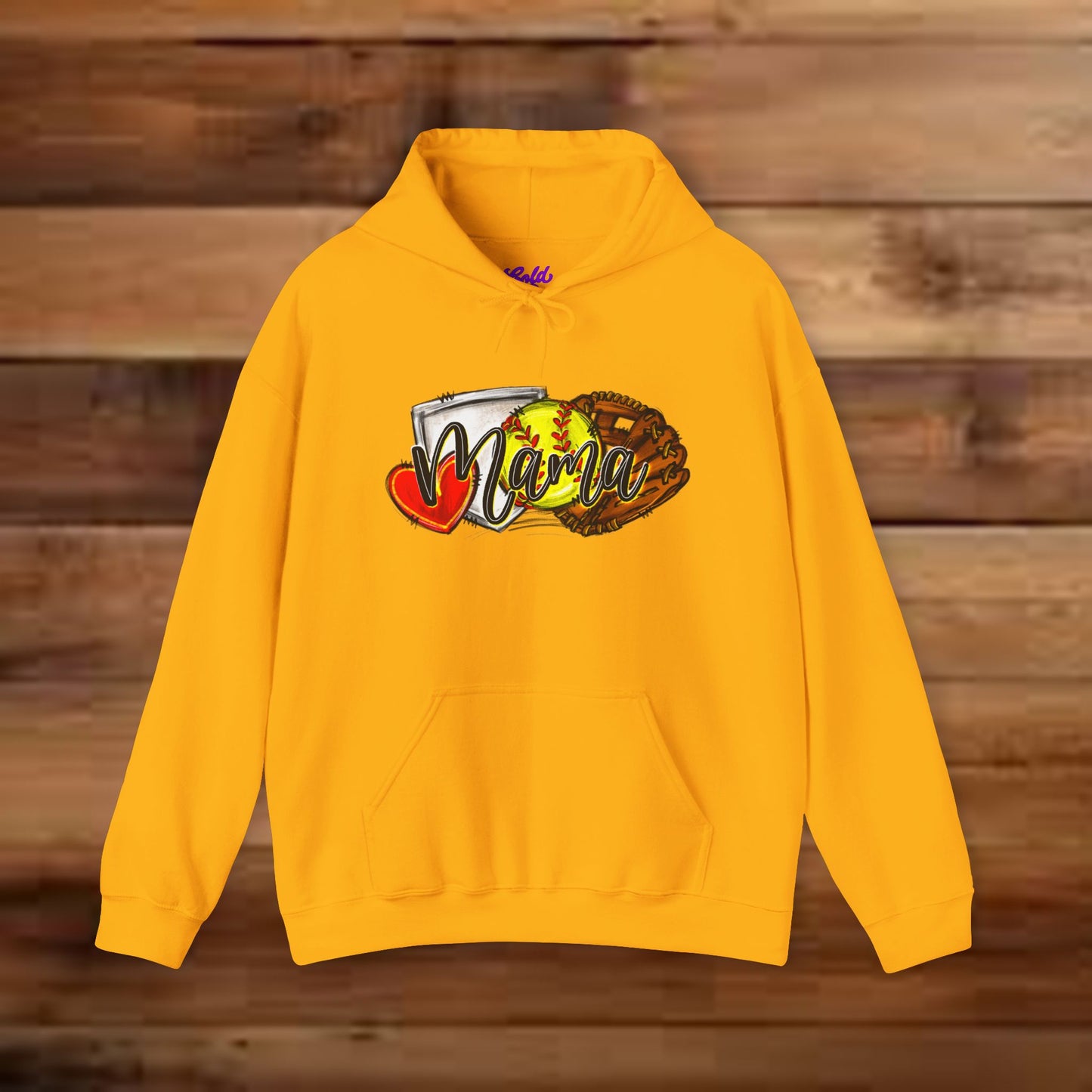 Softball MAMA (Sketched artwork - Unisex Heavy Blend™ Hooded Sweatshirt)