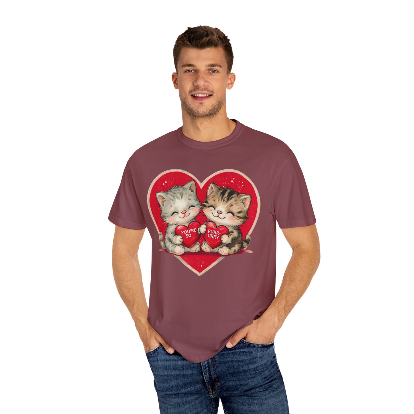 Kitten Valentine - Unisex Garment-Dyed T-shirt