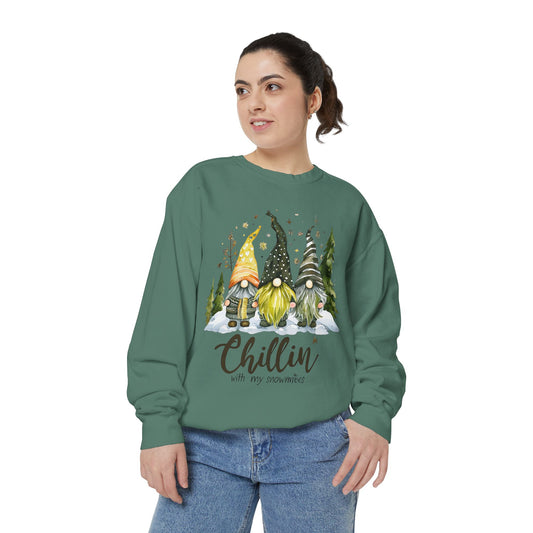 Chillin' Snowmies - Unisex Garment-Dyed Sweatshirt